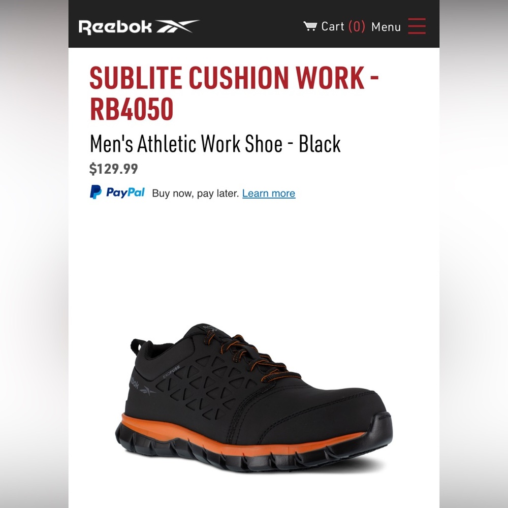 Reebok athletic work shoe